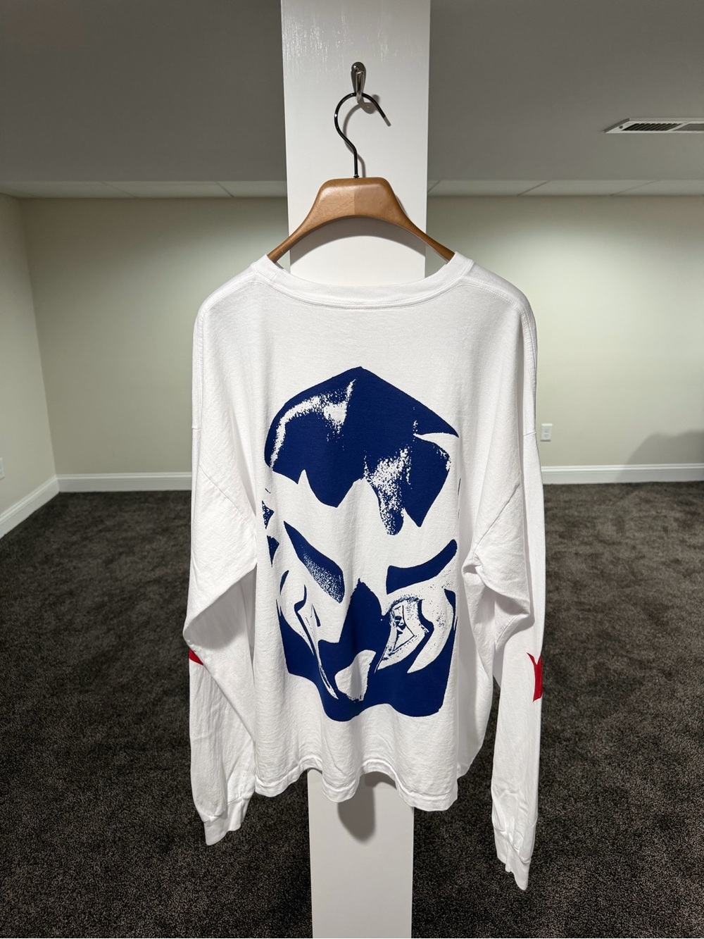 Kanye West Bully Yeezy Merch Star / Mask Logo Ye Live at Red/White/Blue L/S Shir